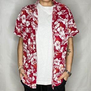 Cherokee Hawaian Floral Button Up Shirt